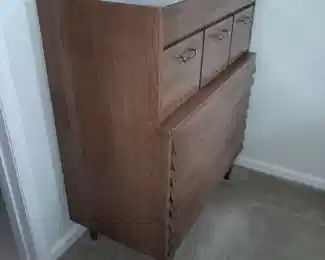 BEAUTIFUL Original Mid-Century Modern Bedroom Suite (2 Nightstands, Tall "Dania" Dresser, & Low "Dania" Dresser) By Merton Gershun For American Of Martinsville (NEAR MINT CONDITION!)