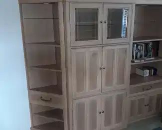 Wooden Wall Unit W/ Book Shelves