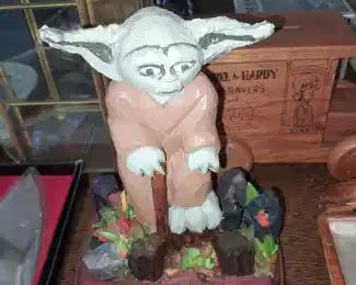 Hand Carved Yoda Wooden Figure