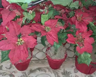 Faux Poinsettia Plants