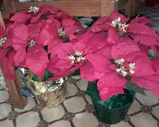 Faux Poinsettia Plants
