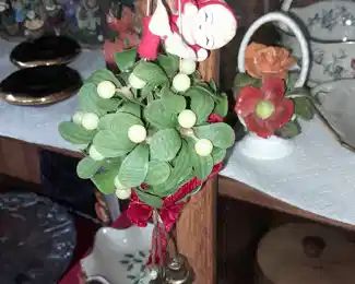 Vintage Elf Holly Ball Ornament