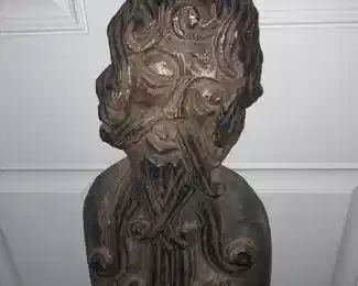 FABULOUS Pair Of Original Mid-Century Modern Austin Productions Inc. Hanging Clay Wall Sculpture Figures (1962)