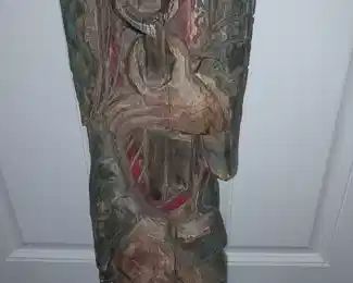 FABULOUS Pair Of Original Mid-Century Modern Austin Productions Inc. Hanging Clay Wall Sculpture Figures (1962)