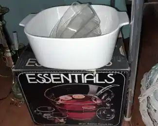 Clear Glass Punch Bowl (W/ Box)