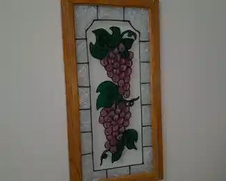 Hanging Grape Stained Glass Panel