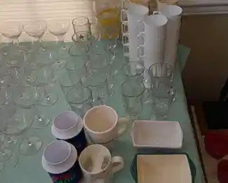 Assorted Glassware, Stemware, & Crystal