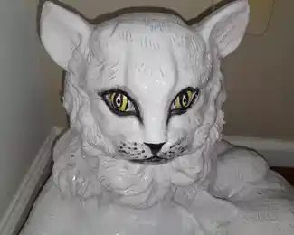 Oversized Hand Painted Italian Cat Figurine