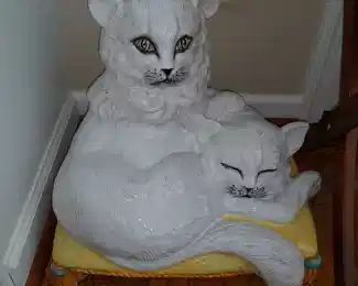 Oversized Hand Painted Italian Cat Figurine