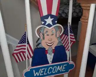 Hand Painted Wooden Uncle Sam Sign