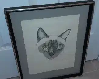 Framed & Signed Cat Artwork By Michele Iannucci (2/80)