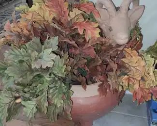 Baby Animal Clay Planter W/ Faux Flowers