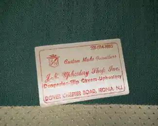 Vintage Curved Mid-Century Couch Made By J.N. Upholstery Shop Inc. (Ironia, NJ)