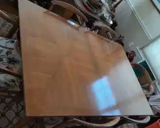 STUNNING Original Mid-Century Modern Dining Room Table W/ 6 Chairs Designed By John Lubberts & Lambert Mulder For Tomlinson Furniture. Chairs Have Their Original Cane Backs. Entire Set Is In NEAR MINT Condition!