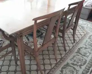 STUNNING Original Mid-Century Modern Dining Room Table W/ 6 Chairs Designed By John Lubberts & Lambert Mulder For Tomlinson Furniture. Chairs Have Their Original Cane Backs. Entire Set Is In NEAR MINT Condition!