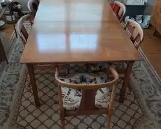 STUNNING Original Mid-Century Modern Dining Room Table W/ 6 Chairs Designed By John Lubberts & Lambert Mulder For Tomlinson Furniture. Chairs Have Their Original Cane Backs. Entire Set Is In NEAR MINT Condition!