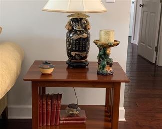 Side Table by Ethan Allen and great chinoiserie lamp by Chelsea House