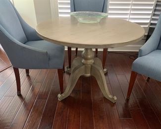 Small round dining table with driftwood finish 