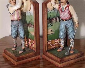 Jim Shore Golfer Bookends