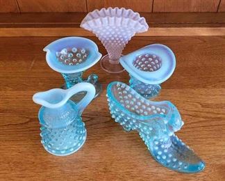 Vintage Fenton Blue Hobnail