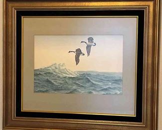 Vintage Geese Watercolor By Ted Hanks