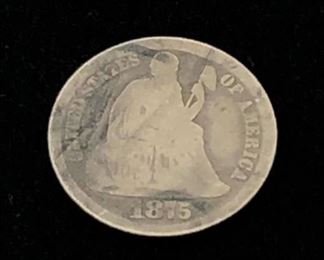 1875 Seated Liberty Dime
