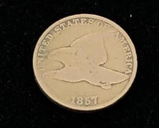 Antique 1857 Flying Eagle 1c Penny Coin