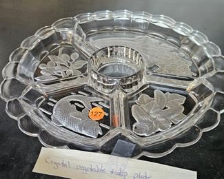  CRYSTAL VEGETABLE AND DIP PLATE