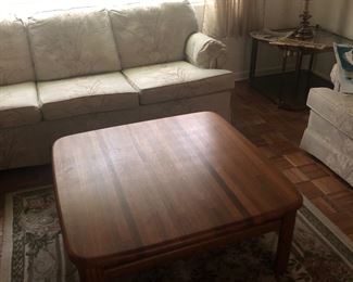 Large, solid wood coffee table