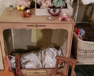 Old TV cabinet, Dolls, Doll Clothes, Fraternity Paddles