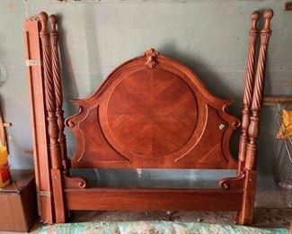 King-size four-poster bed, headboard, side rails and footboard