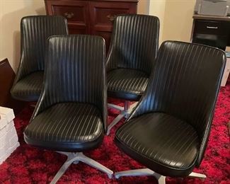 Chromcraft MCM swivel chairs set of 4 with custom sewn covers (2 sets)