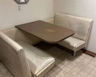 Mid Century Modern kitchen booth table 36 x 48 x 75 in (may need to be taken apart for removal bring drill)
