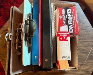 Clip boards binders and envelopes