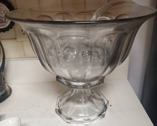 Punch-bowl with stand and cups