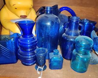 Blue glassware