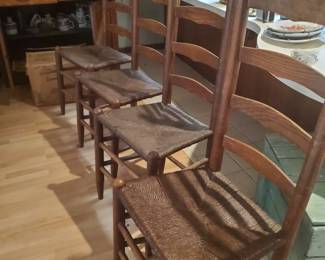 Set of (4) ladder back chairs...