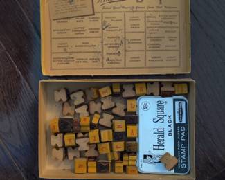 Wood vintage stamping set