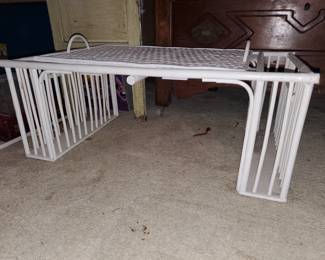 Wicker tray, plus work station