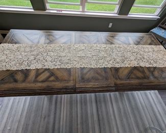 15.)  Duchesse Belgian Lace Headpiece.  Some staining.    $425.00