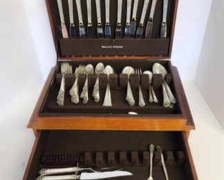 91 Pc Sterling Silver Damask Rose Flatware 3844 Gr