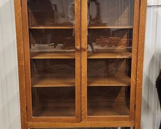 Mission Oak china cabinet.