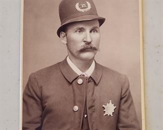 Antique 19th Century Cabinet Photo Pueblo Colorado Policeman