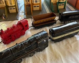 Vintage pressed steel railroad trains