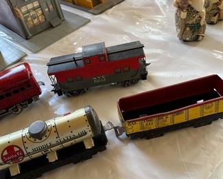 Vintage pressed steel railroad trains