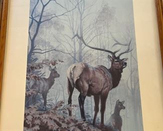Signed Elk art print