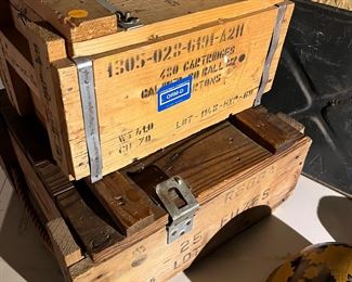 Military wooden ammo boxes