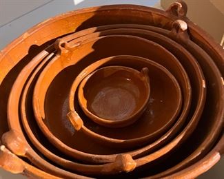 Vintage redware bowls