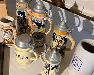 Vintage beer steins