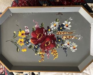 vintage metal trays